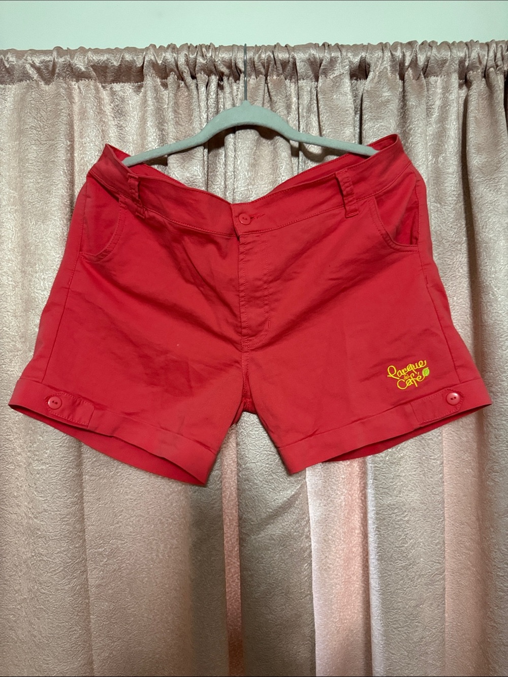Casual Orange-Red Women's Shorts